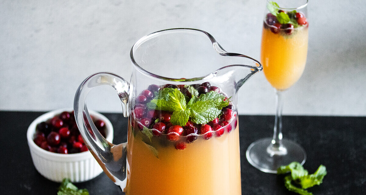Holiday Cranberry Orange Mimosa (for 4)