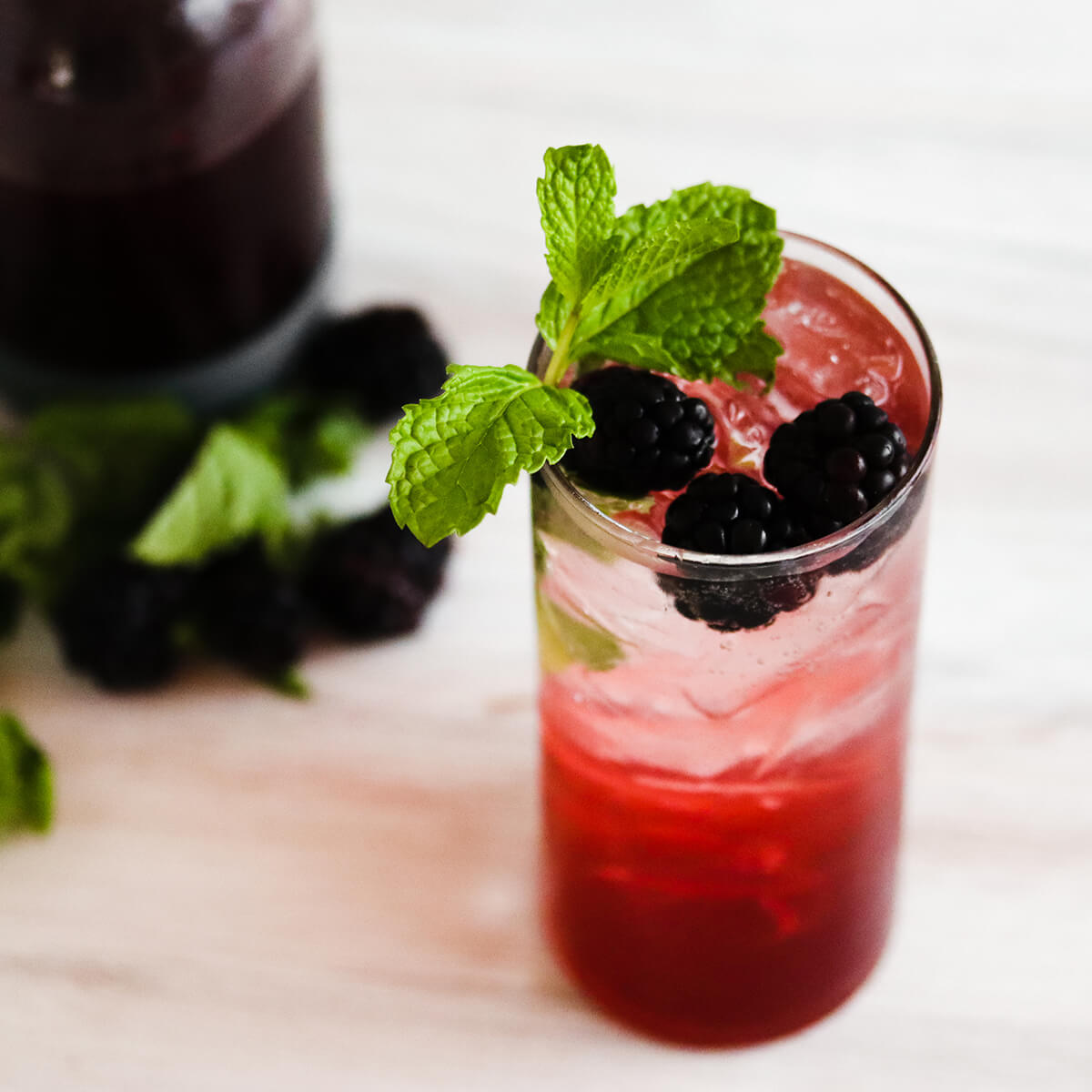 Blackberry Mint Shrub Rum Cocktail Recipe