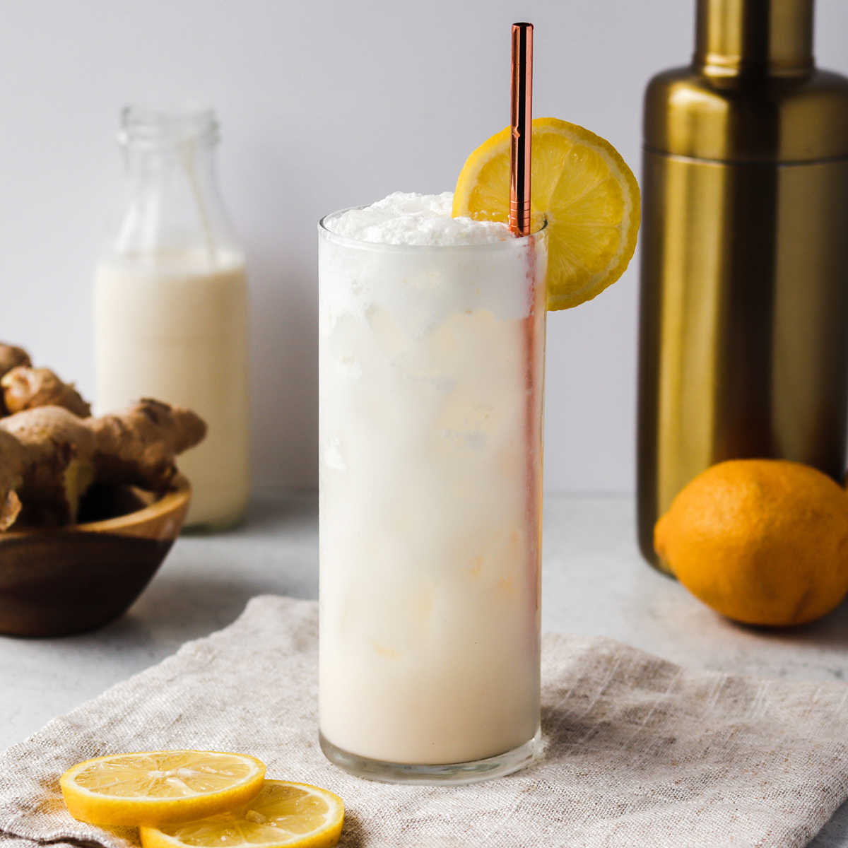 Lemon Ginger Fizz Mocktail
