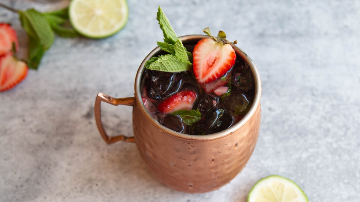 Strawberry Basil Mint Moscow Mule